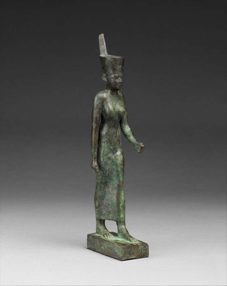 A statuette of Neith from the Late Period (Wikimedia, Metropolitan Museum of Art)