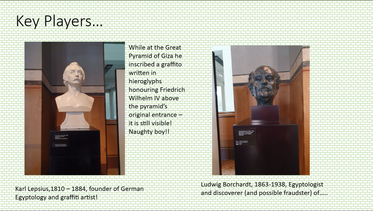 These eminent German Egyptologists played a significant role in the development of the museum.